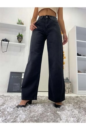 Penolope Kadın Kadın Siyah Cool Palazzo Ispanyol Bol Paça Jean Kot Pantolon-new