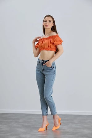 Kadın Mom Jean Pantolon