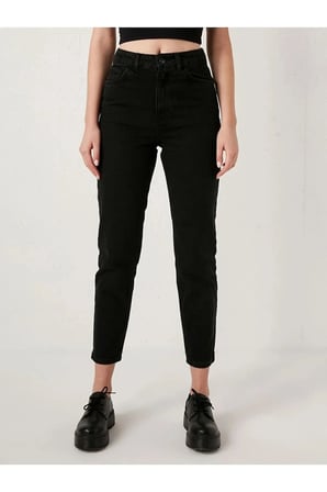 Yüksek Bel Mom Jeans Dar Paça Kot Pantolon