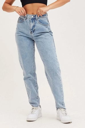 Isabella Zero Max Kar Yıkama Likralı Mom Jeans Mavi Esnek Kot Pantolon