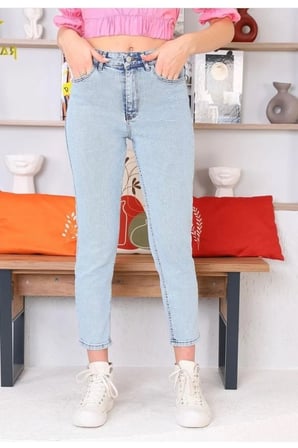 Monera Kar Yıkama Likralı Mom Jean 2024