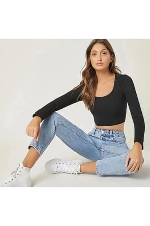 Isabella Zero Max Yüksek Bel Mavi Mom Kot Pantolon %100 Pamuk Esnek Jeans (1 beden büyük alınız)