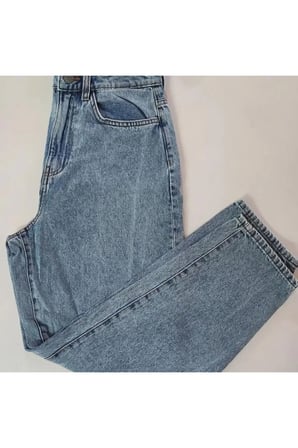 Isabella Zero Max Yüksek Bel Mavi Mom Kot Pantolon %100 Pamuk Esnek Jeans (1 beden büyük alınız)