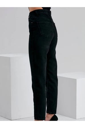 Kadın Yüksek Bel Likralı Mom Fit Jean 2024