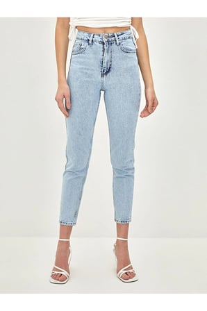 Mom Jeans Kar Yıkama Mom Yüksek Bel Kot Pantolon Likralı Solmaz Ekstra Rahat 2024