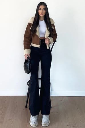 Kadın Siyah Süper Yüksek Bel Geniş Paça Wide Leg Jean Pantolon