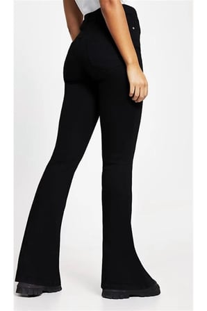 Ondra Siyah İspanyol Paça Flare Jeans Likralı Pantolon 2024