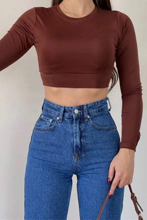Yüksek Bel Bol Paça Denim Kot Pantolon, Bol Kesim Palazzo Kot Pantolon