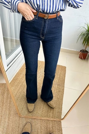 All Star Flare Jeans Ispanyol Kot Yüksek Bel Solmaz Lacivert Ispanyol Kot Pantolon ( Likralı )