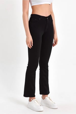 Trend Jean Ispanyol Paça Lycralı Kot Pantolon-siyah