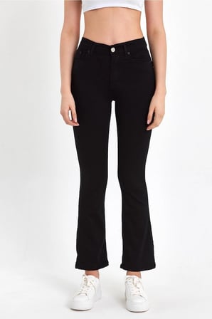 Trend Jean Ispanyol Paça Lycralı Kot Pantolon-siyah
