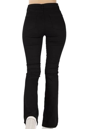 Jean Trend Kadın Siyah Likralı Ispanyol Paça Kot Pantolon