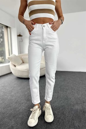 Star All Blue Kırık Beyaz Jean Pantolon(İç Göstermez)