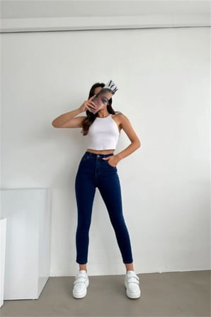 Kadın Tanya X Skinny Jean Pantolon Lacivert (1 BEDEN KÜÇÜK ALINIZ)