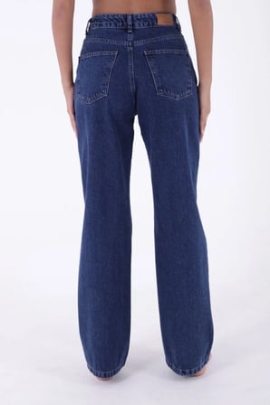 Dominic Yüksek Bel Bol Paça Denim Kot Pantolon, Bol Kesim Palazzo Kot Pantolon