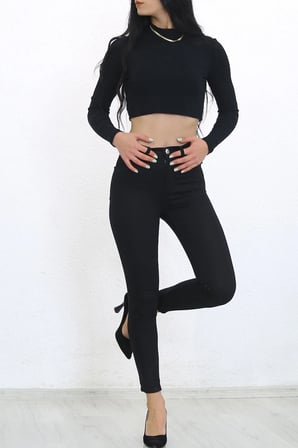 Yüksek Bel Kadın Dar Paça Kot Pantolon Siyah Jean - 2479.1361.