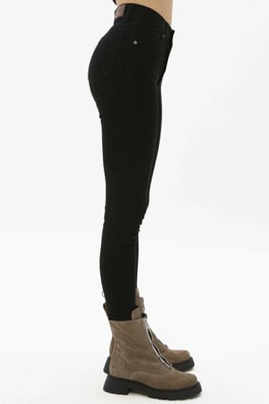 Tess Black Çok Likralı Kalın Siyah Skinny Jeans