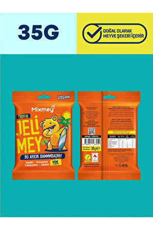 Jelimey Karma 6 Adet x 35 gr | 3 Klasik + 3 Tropik Jelatinsiz Doğal Gummy Bear