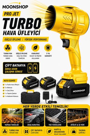 Pro Jet Turbo Hava Üfleyici Fan Yaprak Üfleme Araba Cam Su Lekeleri Kurulama Fanı