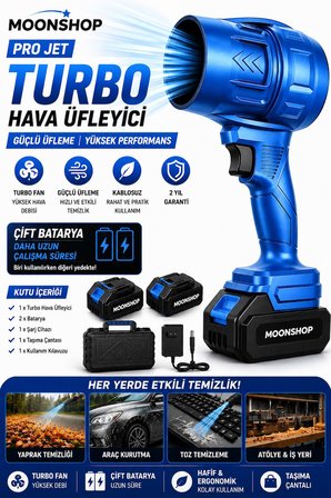 Pro Jet Turbo Hava Üfleyici Fan Yaprak Üfleme Araba Cam Su Lekeleri Kurulama Fanı