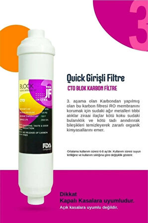 Kapalı Kasa Su Arıtma Cihazı (inline) Ön Filtre Seti,6 Aylık Filtre Seti