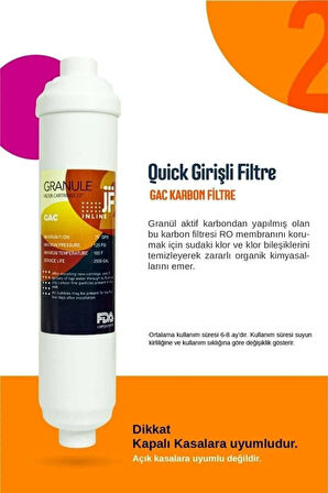 Kapalı Kasa Su Arıtma Cihazı (inline) Ön Filtre Seti,6 Aylık Filtre Seti