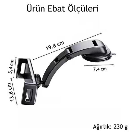 Araç içi telefon ve tablet tutucu silikon güçlü vantuz ayarlanabilir kaymaz evrensel uyum