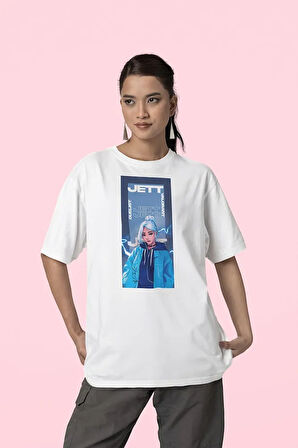 Jett Valorant Karakter Baskılı Oversize Unisex Tişört