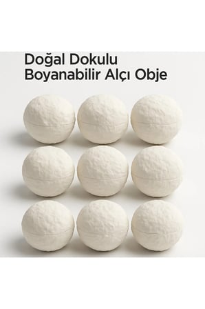 9’lu Doğal Dokulu Boyanabilir Alçı Obje – Hobi & Sanat Aktiviteleri İçin