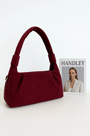 Lüks Süet Omuz Çantası Düğüm Detaylı