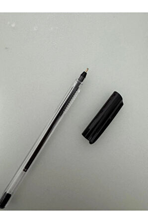 Tükenmez Kalem Üçgen Gövdeli Şeffaf Siyah (3 Adet)