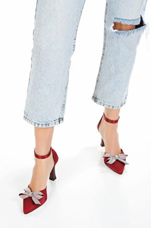 Kadın fiyonklu🎀 Abiye Rugan Topuklu 8 cm şık Ayakkabı