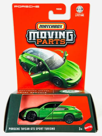 Porsche Taycan GTS Sport Turismo Moving Parts Yeşil Açılır Kapılı Metal Model Araba