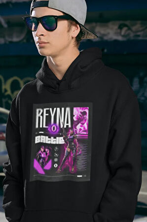 Reyna Battle Yazılı Unisex Oversize Vallorant Hoodie
