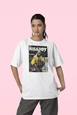 Sentinel Killljoy Karakter Baskılı Unisex Tişört, Oversize Valorannt Tişört