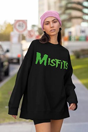 Misfits Baskılı Unisex Oversize Müzik Grubu Sweatshirt