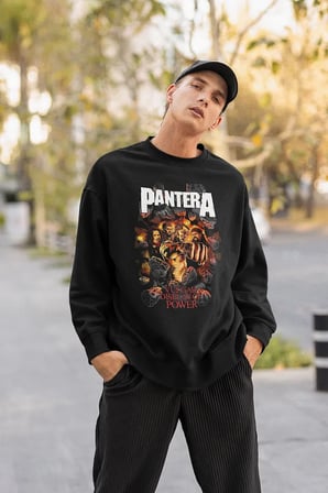 Pantera Vulgar Display Of Power Baskılı Unisex Oversize Müzik Grubu Sweatshirt