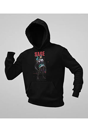 Sage Karakter Baskılı Unisex Oversize Vallorant Hoodie