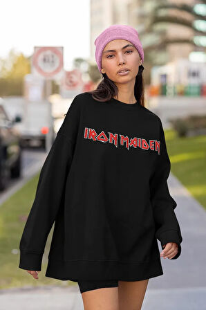 Iron Maiden Müzik Grubu Baskılı Unisex Oversize Rock Metal Sweatshirt