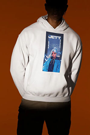 Valorant Jett Entry Karakter Baskılı Unisex Oversize Hoodie