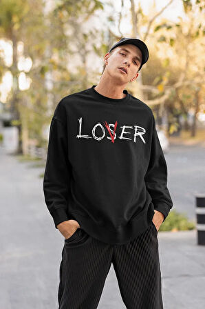 Loser Yazılı Unisex Oversize Sweatshirt