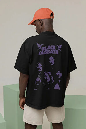 Black Sabbath Müzik Grubu Baskılı Unisex Oversize Rock Metal Tişört