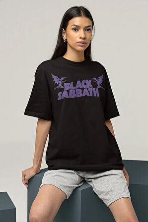 Black Sabbath Müzik Grubu Baskılı Unisex Oversize Rock Metal Tişört