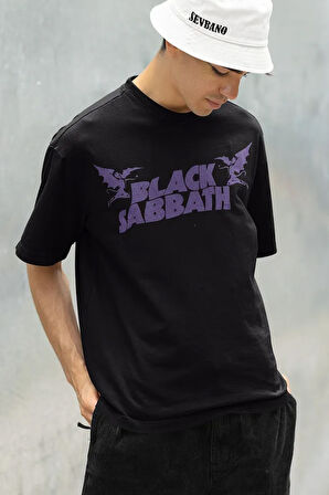 Black Sabbath Müzik Grubu Baskılı Unisex Oversize Rock Metal Tişört