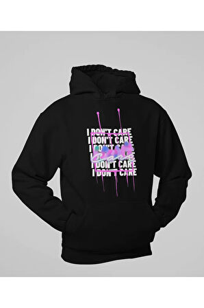 I Dont Care Yazılı Unisex Oversize Tasarım Hoodie