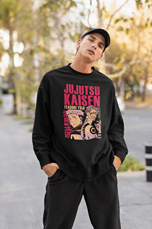 Jujutsu Kaisen Baskılı Unisex Oversize Anime Sweatshirt