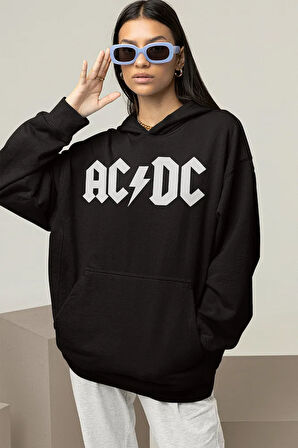 Müzik Grubu Baskılı Unisex Oversize AC DC Hoodie