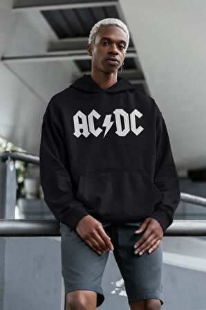 Müzik Grubu Baskılı Unisex Oversize AC DC Hoodie