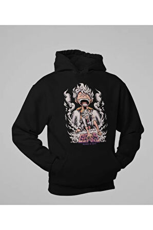 Monkey D. Luffy Gear 5 Baskılı Unisex Oversize Anime Hoodie