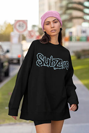 Subzero Baskılı Unisex Oversize Anime Sweatshirt